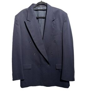 Fioravanti Navy Blue Double Breasted Wool Blazer Suit Jacket Sport Coat Mens 42*